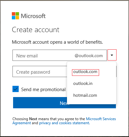 how to create new email address on outlook
