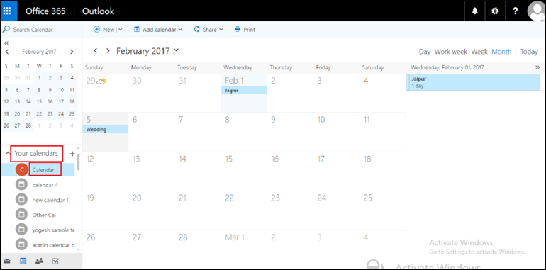 how to import outlook calendar to office 365