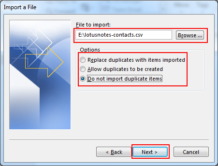 import contacts from lotus notes to outlook 