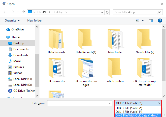 select olk15message file