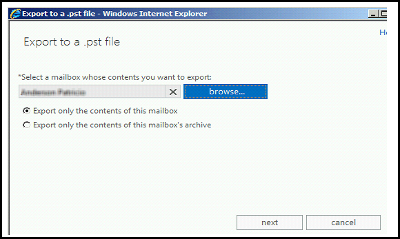 export mailbox to pst