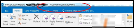 outlook freezes when opening conversation history