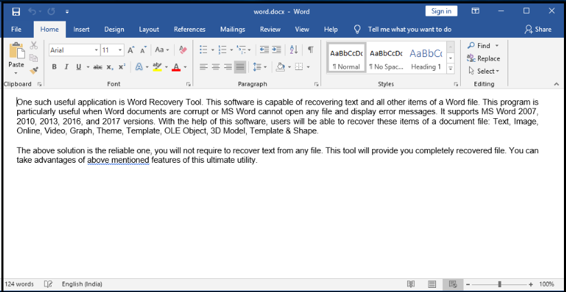 how to recover deleted text in word