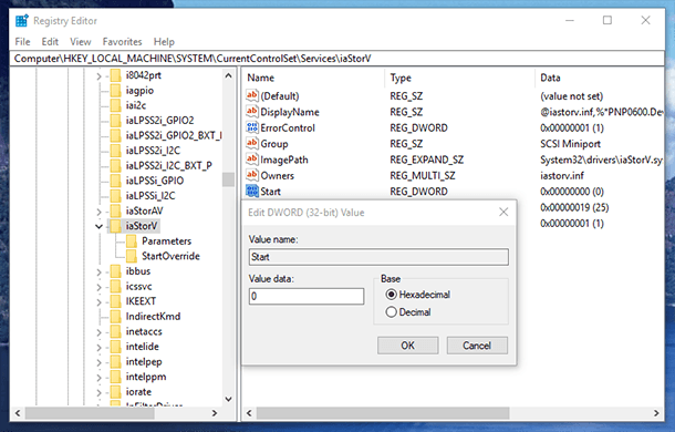 enable disk controller in the bios menu
