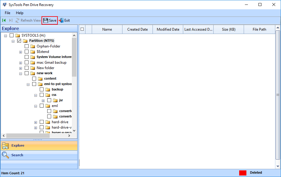 restore deleted Excel file from pen drive