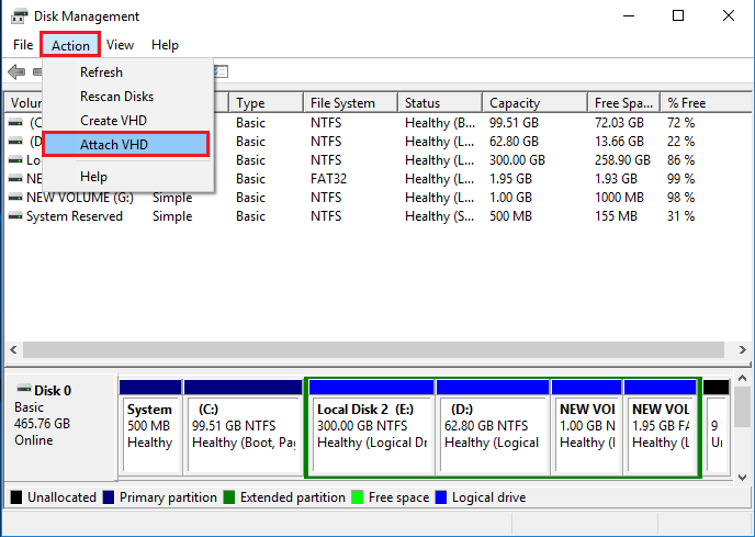 mount vhdx from windows backup