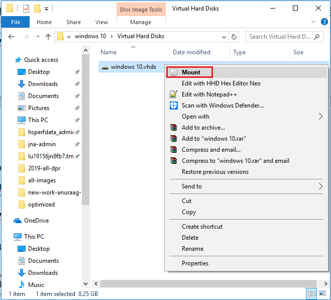 Mount and Unmount VHD/VHDX Files in Windows