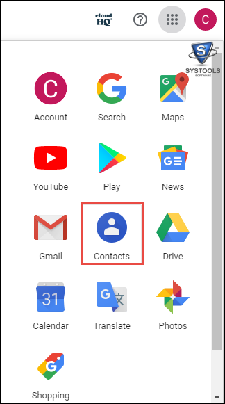 select contacts option