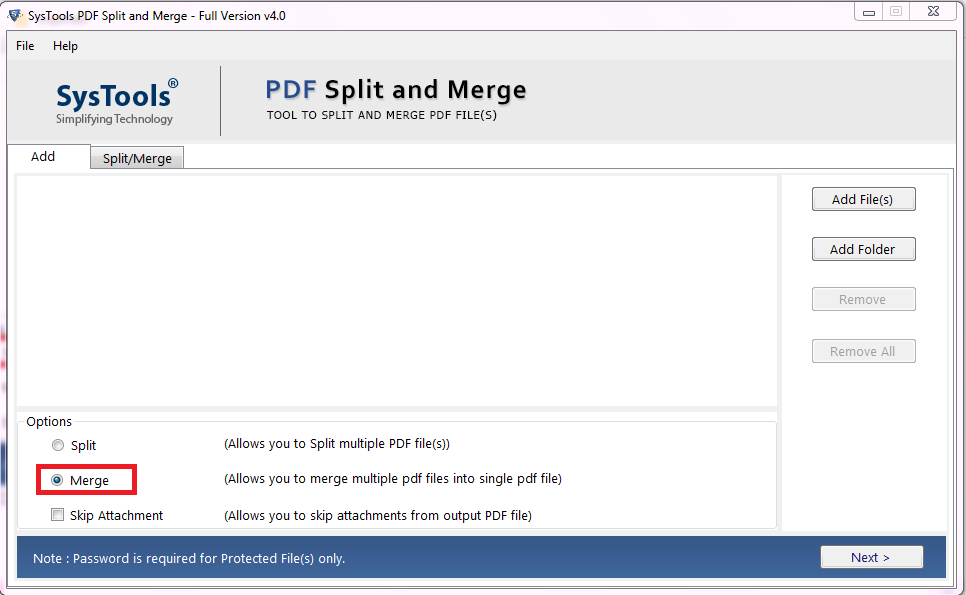 Choose Merge option