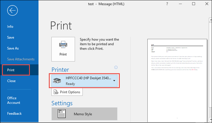 save outlook email as pdf
