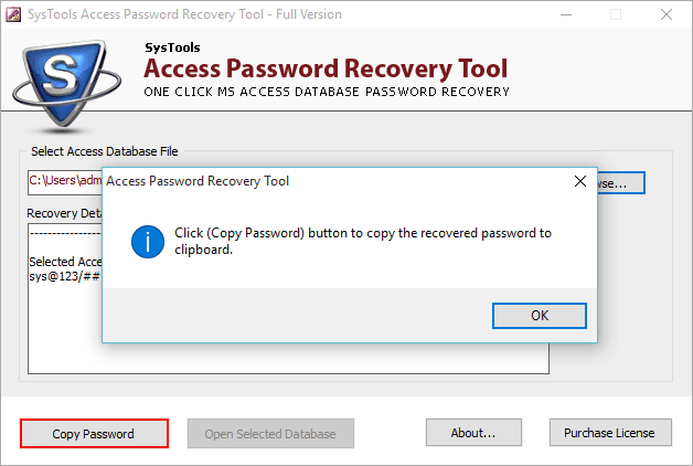 Recover Password From Access Database