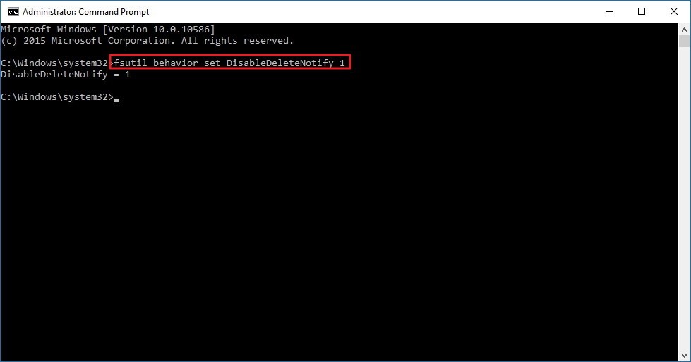 enable trim ssd windows 10