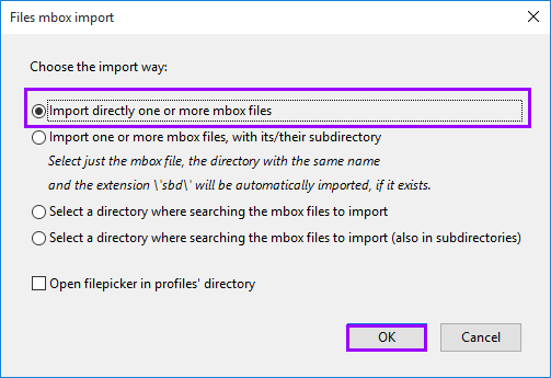 import mbox to thunderbird