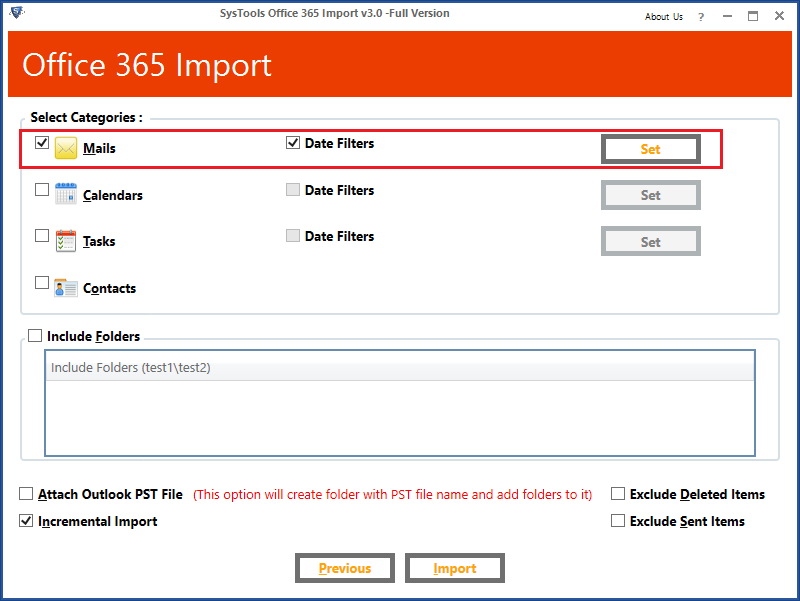 import files to office 365