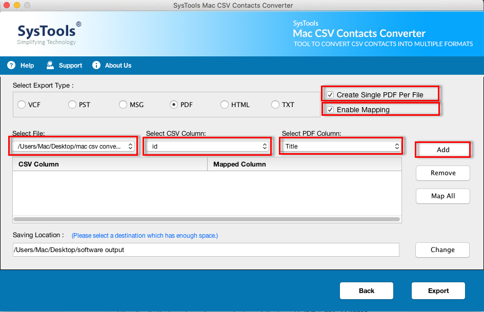 change csv to PDF on mac