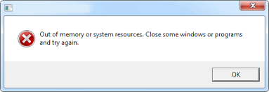 how do i fix out of memory error windows 7