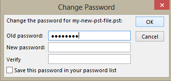 pst file suddenly asking for password
