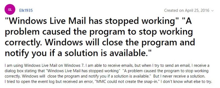 Why Microsoft Windows Live Mail Has Stopped Working On Windows