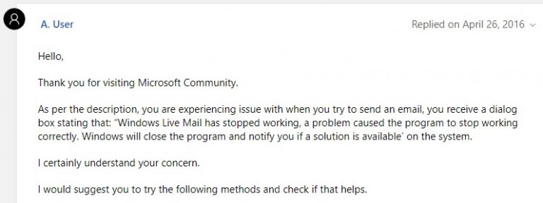 Why microsoft windows live mail has stopped working on windows