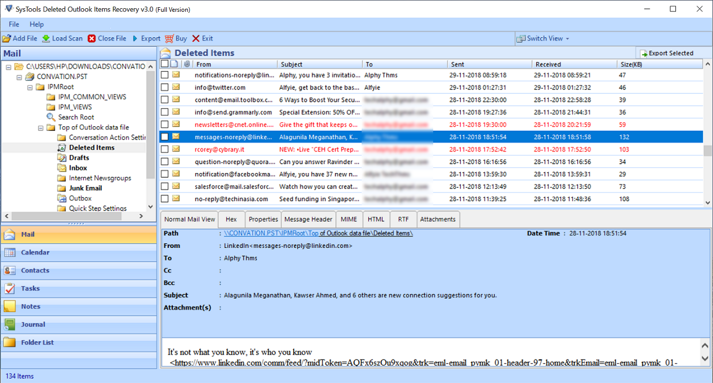 retrieve deleted event outlook