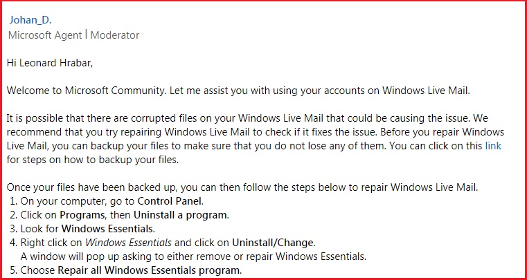 windows live mail does not open pdf files
