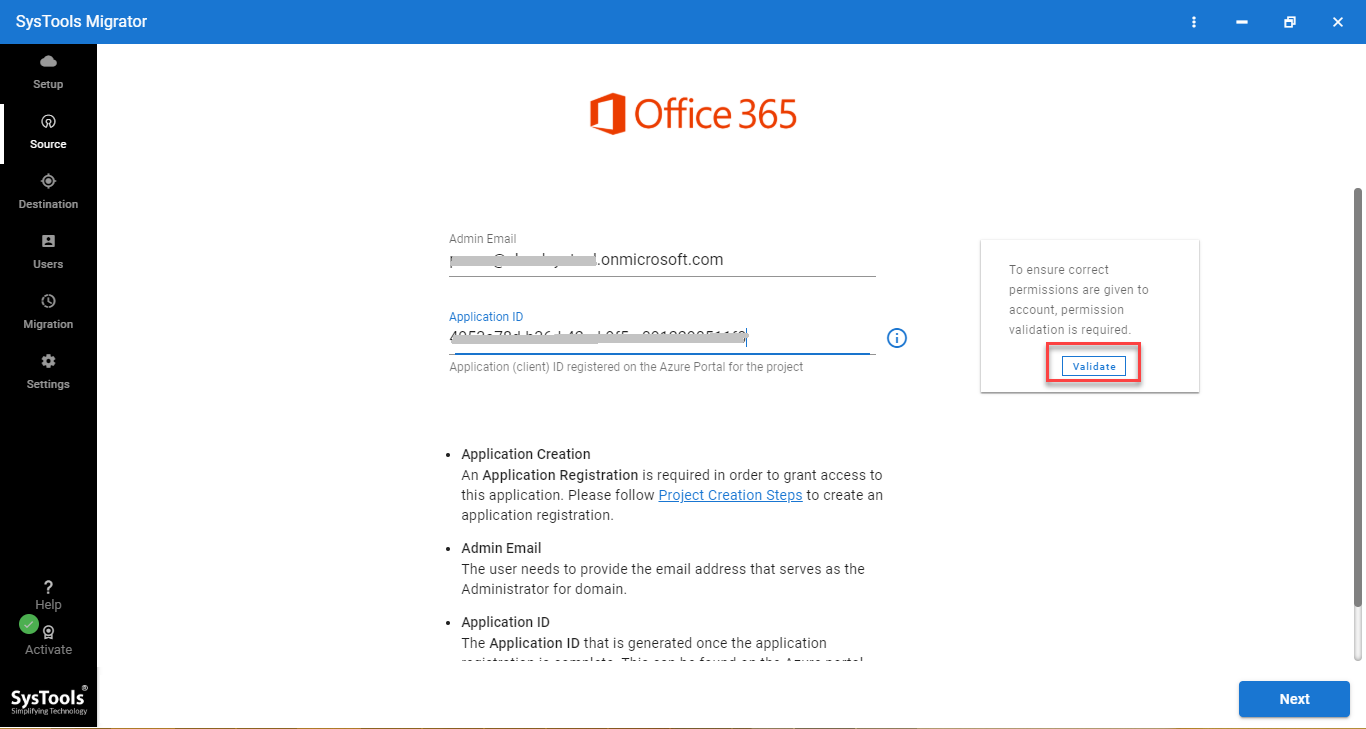 office 365 admin details