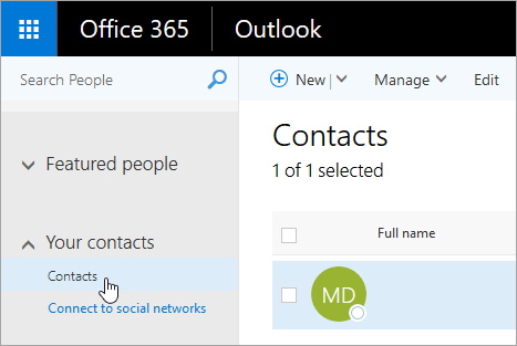 Office 365 Contacts