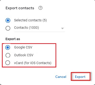 select csv format