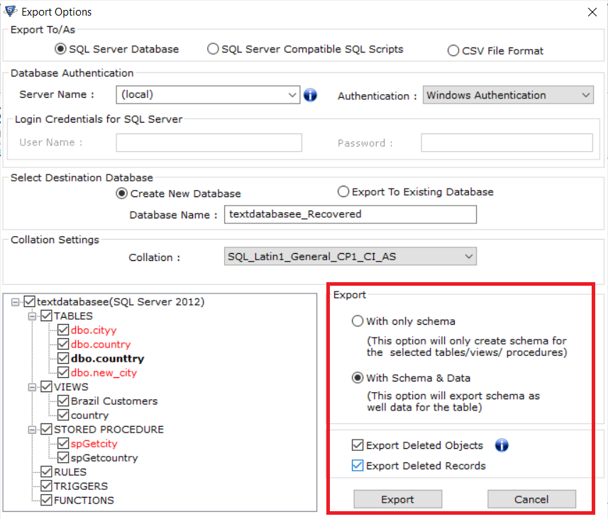 recover deleted objects