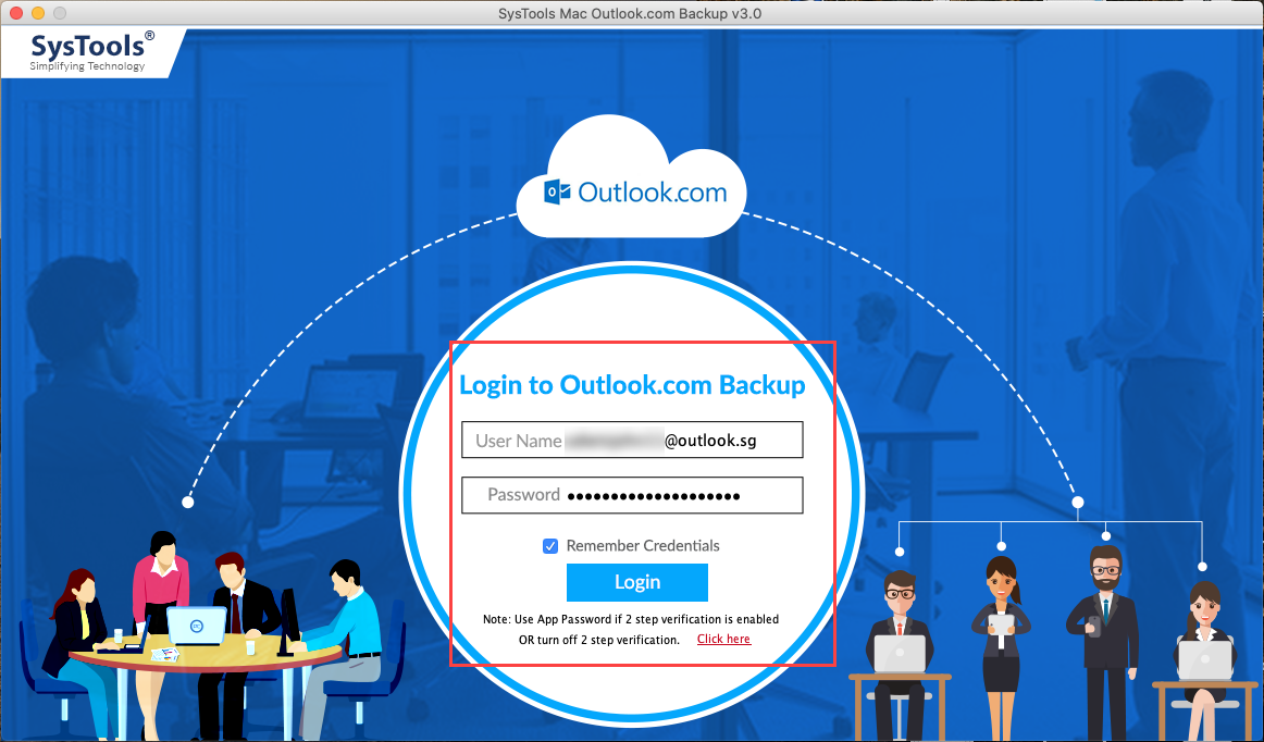 login with outlook.com account