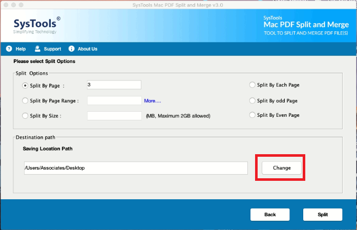 setting the destination location