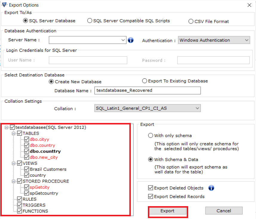 Recover Table Data From Corrupted SQL Database