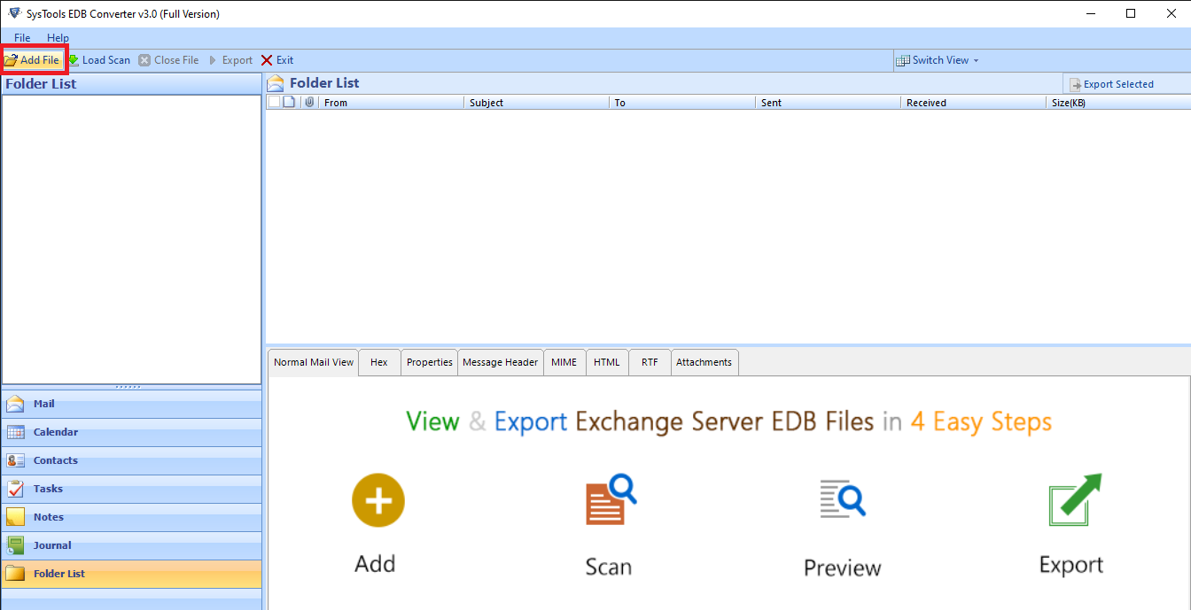 Export PST from Offline edb