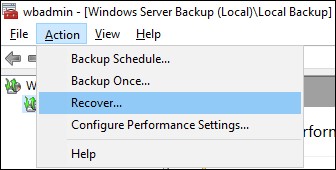 click on recover