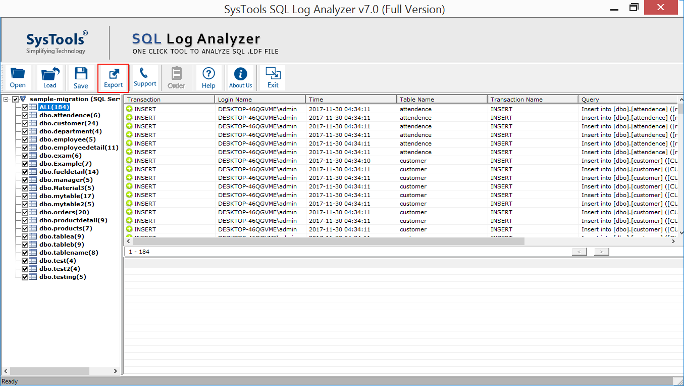 sql server log reader