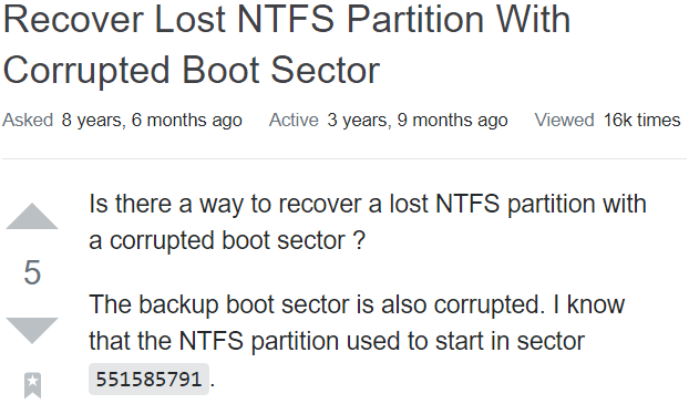 How to Recover Data from Corrupt NTFS Boot Sectors