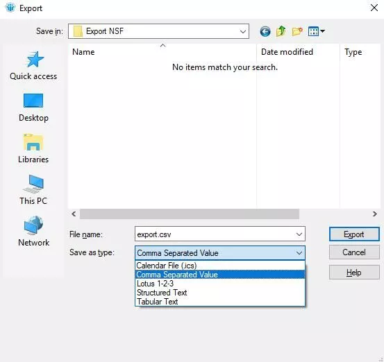 choose CSV