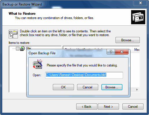 bkf file restore windows 10