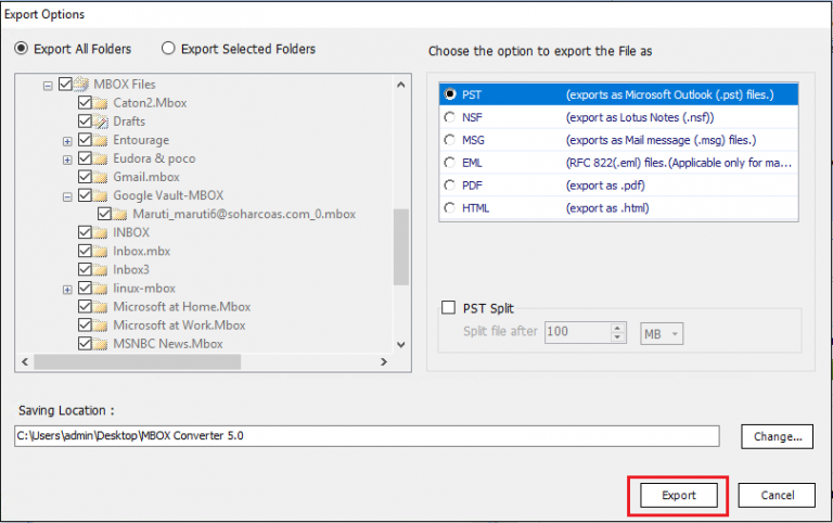 mbox to pst converter