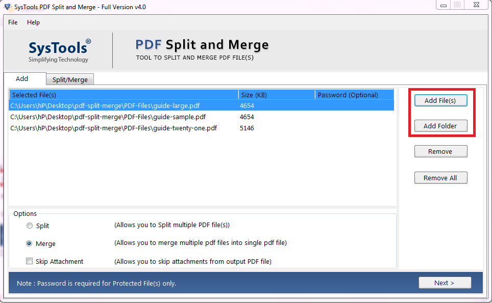adding pdf files to merge them