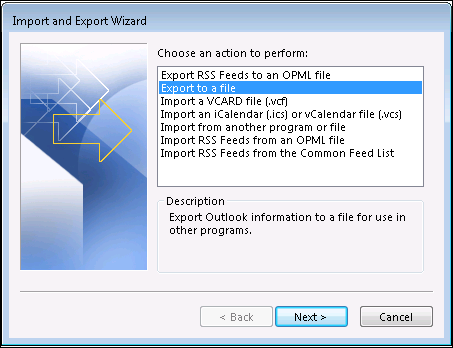 export to a file