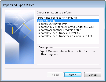 export to a file option 