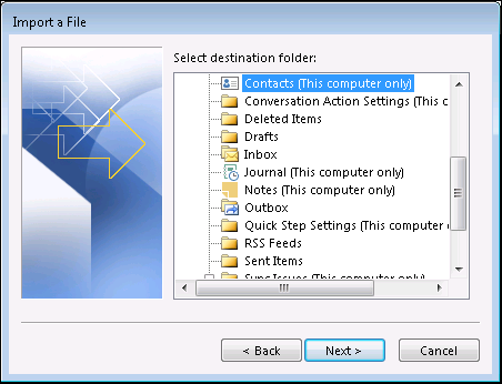 export contacts from outlook to VCF