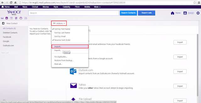 select import options