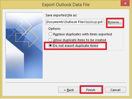do not export duplicate items
