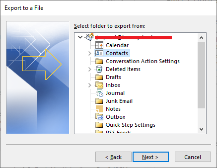 export email addresses from outlook folder to excel