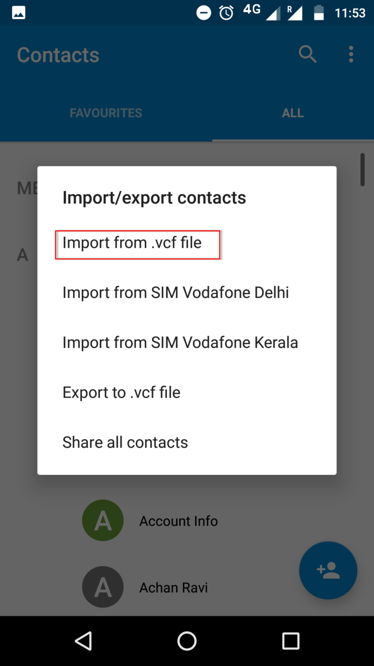 Select import Options