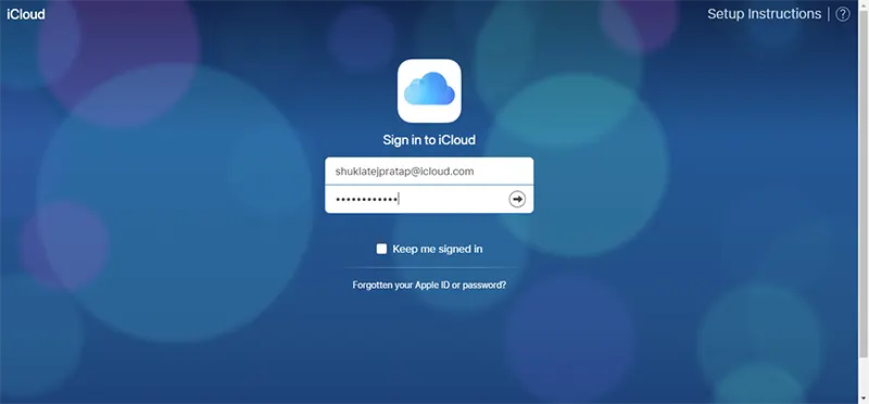 Login iCloud account