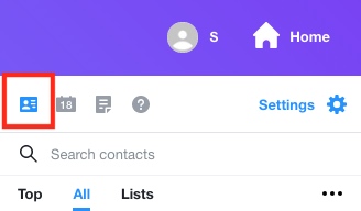 click on contacts icon