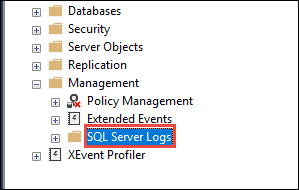 sql server logs option